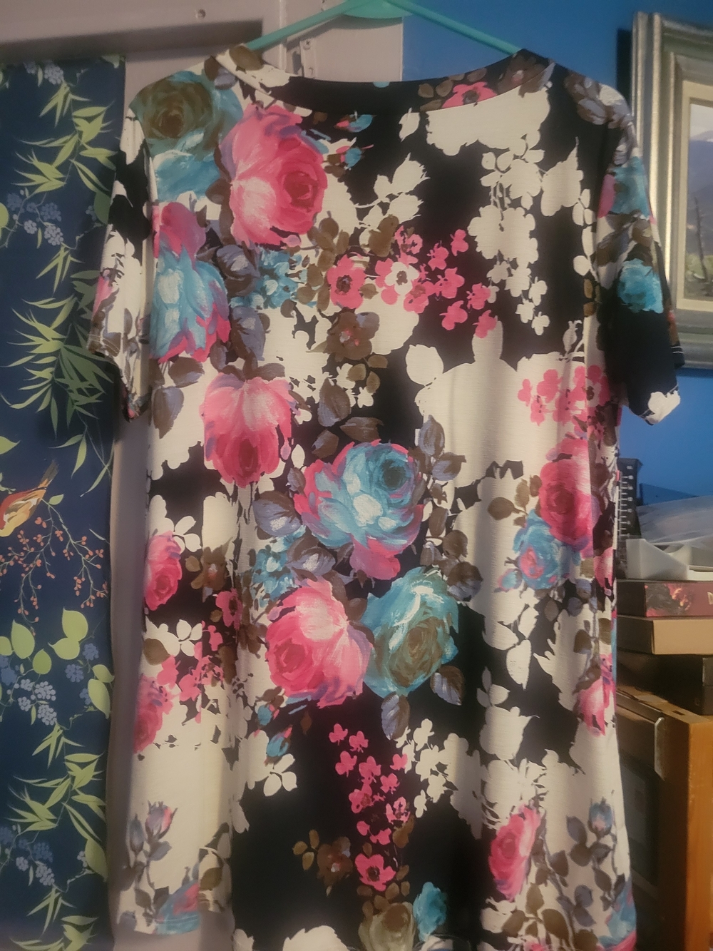 HEIMISH USA Floral Short-Sleeve Top in Pink, Blue, Cream, Black
